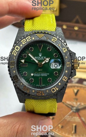 Rolex GMT Masters DiW Desert Carbon Casing Swiss Replica Watch Green Dial 