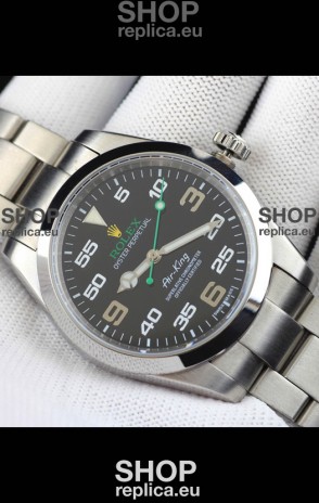 Rolex Air King Japanese Movement Replica Watch in Stainless Steel Black Dial 40MM