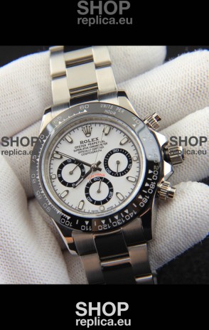 Rolex Daytona Japanese Movement Replica Watch in White Dial - Ceramic Bezel 