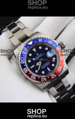 Rolex GMT Masters II Japanese Movement Replica Watch Steel Case Black Dial