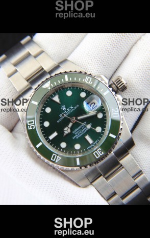 Rolex Submariner Japanese Replica Watch 904L Steel - Ceramic Bezel in Green