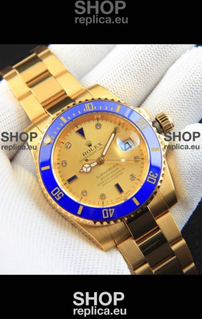 Rolex Submariner Japanese Replica Watch in Yellow Gold Casing 