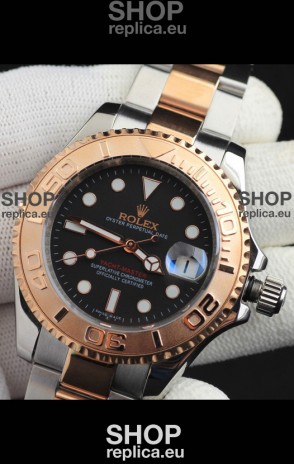 Rolex Yachtmaster Japanese Movement Watch in Two Tone Gold Casing - Dark Brown dial 37MM