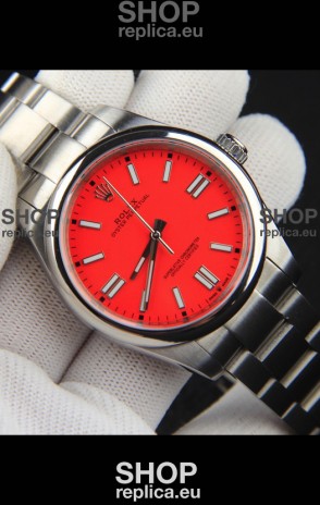 Rolex Oyster Perpetual Japanese Movement Replica Watch 41MM - Red Dial