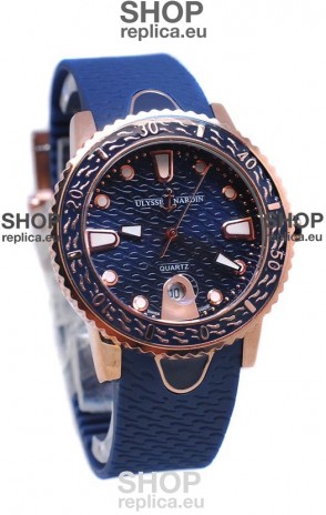 Ulysse Nardin Lady Diver Replica Watch in Gold Casing