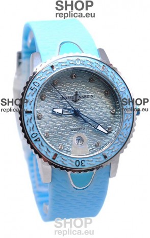 Ulysse Nardin Lady Diver Starry Night Replica Watch in Blue Dial