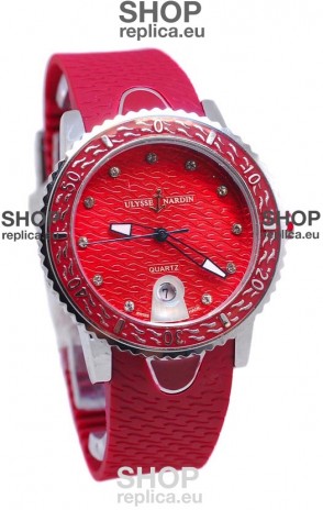 Ulysse Nardin Lady Diver Starry Night Replica Watch in Red Dial