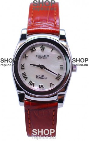 Rolex Cellini Cestello Ladies Swiss Replica Watch in Pearl Dial