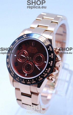 Rolex Daytona Chronograph MonoBloc Cerachrom Bezel Swiss Replica Watch in Brown Dial