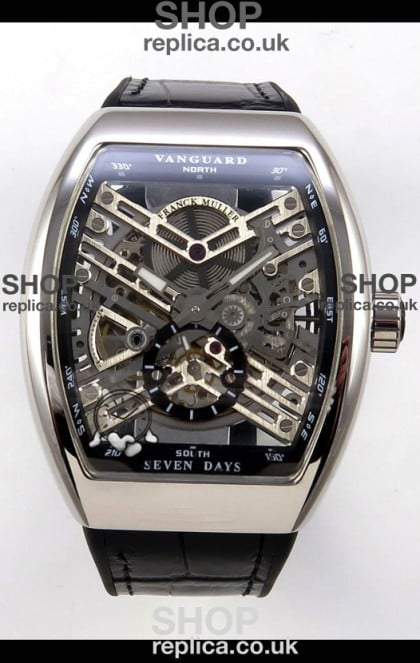 Franck Muller V45 Tourbillon Skeleton Steel Super Clone Watch 