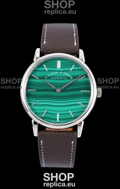 A.Lange & Sohne Saxonia Thin Swiss Replica Watch Steel Case Green Dial