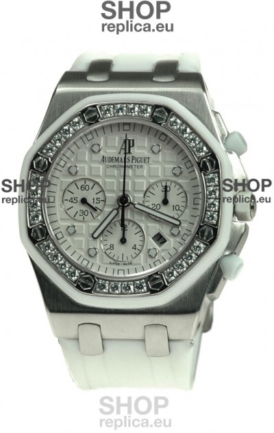 Audemars Piguet Royal Oak Offshore Lady Alinghi Limited Edition Swiss Diamond Watch in White Dial