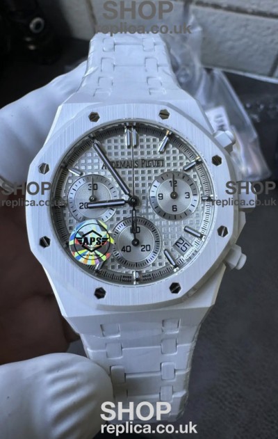Royal Oak Chrono 26240 White Ceramic Super Clone Watch 