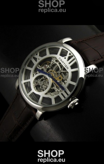 Cartier Ronde de Japanese Replica Watch in Skelton Grey Dial