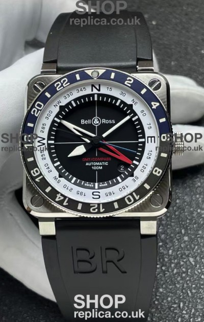 Bell and Ross BR03 GMT Compass Blue/Black Bezel Swiss Replica Watch 