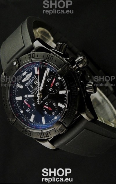 Breitling Blackbird Swiss Replica Watch in PVD Casing Black Dial