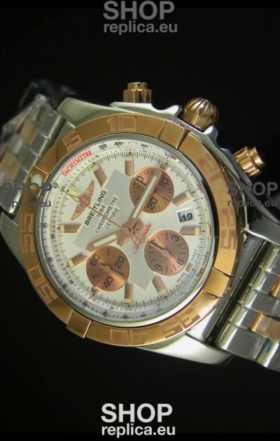 Breitling Chronomat Evolution Swiss Replica Watch in Pink Gold