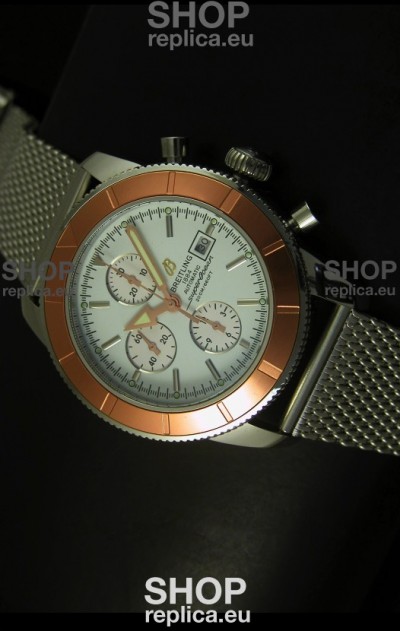 Breitling Super Ocean Gold Bezel Chronograph Swiss Watch 