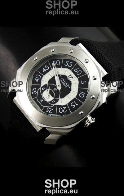 Bvlgari Gerald Genta Swiss Replica Watch in Black Dial