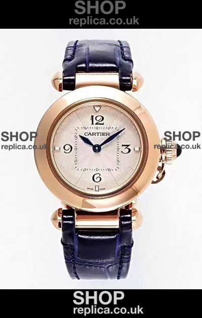 Pasha De Cartier Rose Gold Casing Watch 30MM Super Clone Watch 