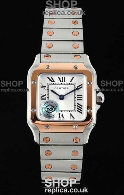 Cartier Santos Swiss Quartz 27MM Two Tone Super Clone Watch