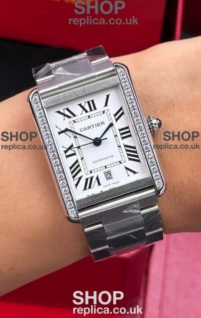 Cartier Tank Solo Swiss Automatic 31MM Diamonds Super Clone Watch 