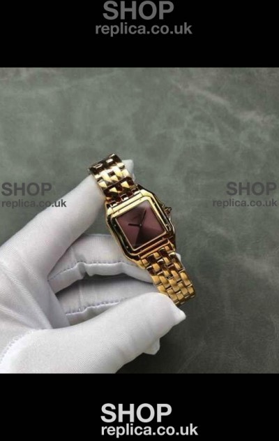PANTHERE de Cartier 27MM Red Dial Super Clone Watch 