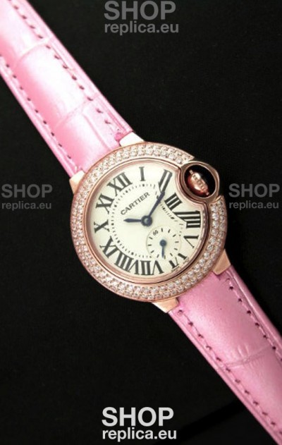 Cartier Swiss Ladies Replica Watch in Rose Gold Casing