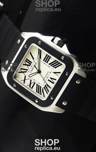 Cartier Santos Swiss Replica Watch in White Dial