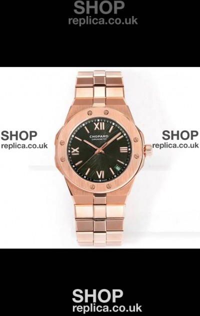 Chopard Alpine Eagle Rose Gold Brown Dial Super Clone Replica Watch