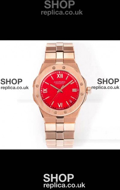 Chopard Alpine Eagle Rose Gold Red Dial Super Clone Replica Watch