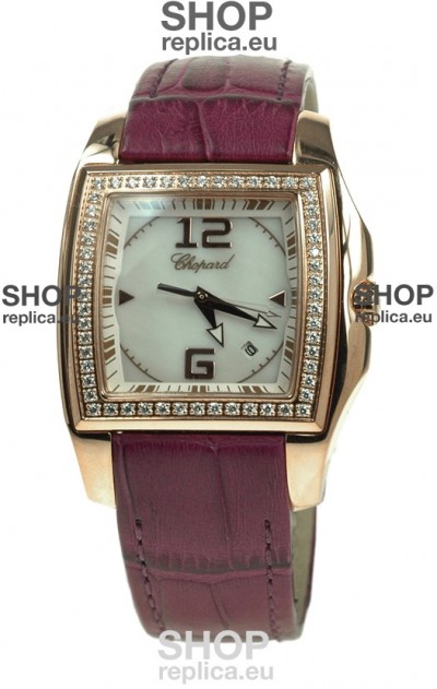 Chopard Two O Ten Ladies Swiss Replica Watch in Pink Strap