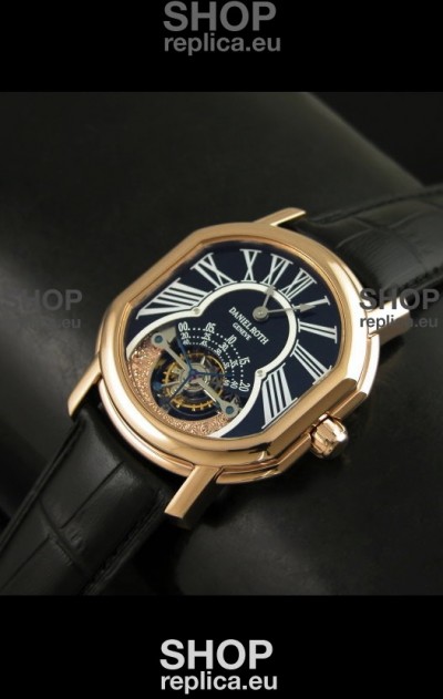 Daniel Roth Classic Tourbillon Swiss Watch in Black Strap