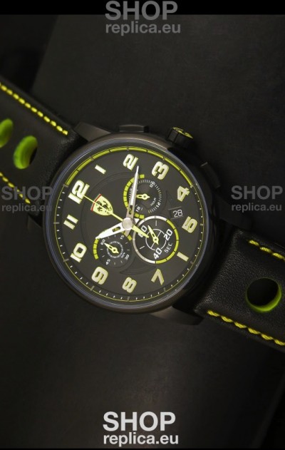 Scuderia Ferrari Heritage Chronograph Watch in Black Steel