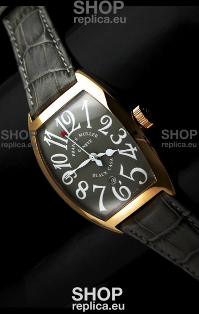 Franck Muller Black Casa Japanese Replica Watch in Grey Dial