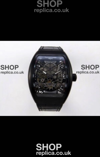 Franck Muller V45 Tourbillon Skeleton DLC Super Clone Watch 