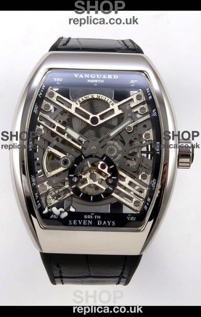 Franck Muller V45 Tourbillon Skeleton Steel Super Clone Watch 