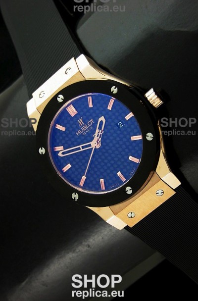 Hublot Fusion Bang in Rose Gold Casing with Black Carbon Dial