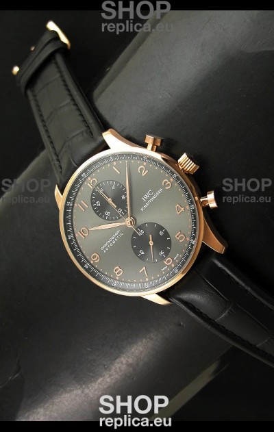 IWC Portuguese Chronograph Swiss Watch in Pink Gold Casing