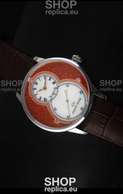 Jaquet Droz Grande Seconde Watch in Red Dial Stainless Steel Case