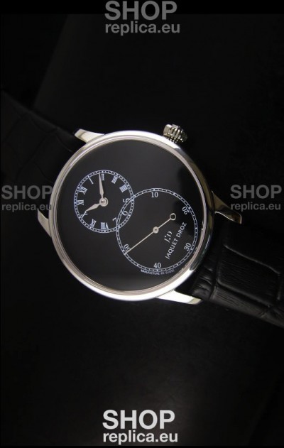 Jaquet Droz Grande Seconde Black Enamel Stainless Steel Case Watch in Black Dial