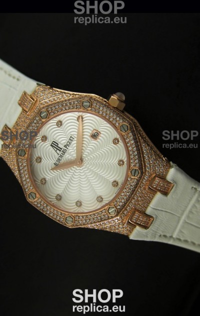 Audemars Piguet Royal Oak LADY Replica Watch in Pink Gold Casing