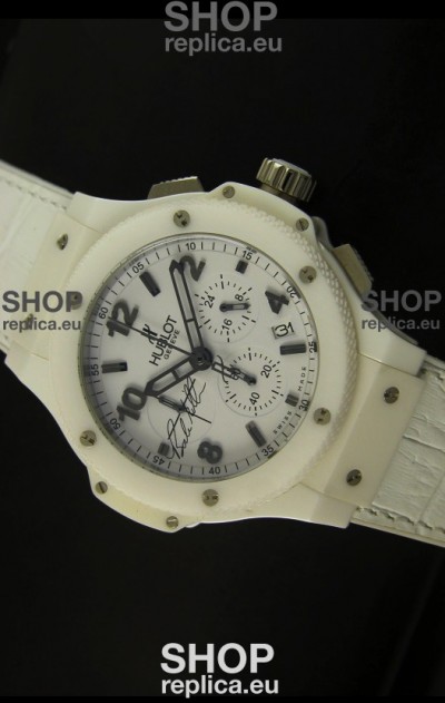 Hublot Big Bang White Ceramic Case Watch in Quartz Movement