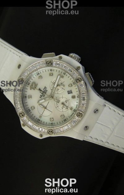 Hublot Big Bang 34MM Ladies Watch in Quartz Movement - White Dial/Strap