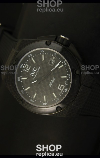 IWC Ingenieur Carbon Casing Swiss Replica Watch in Black Carbon Dial