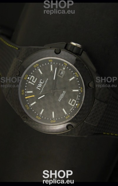 IWC Ingenieur Carbon Casing Swiss Replica Watch in Black Carbon Dial