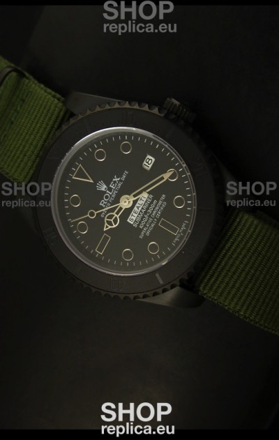 Rolex Submariner STEALTH MK IV Edition Swiss Replica Watch in Green Strap