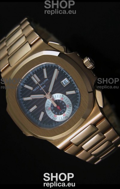 Patek Philippe Nautilus 5980 Chronograph Swiss Pink Gold Watch - 1:1 Mirror Replica