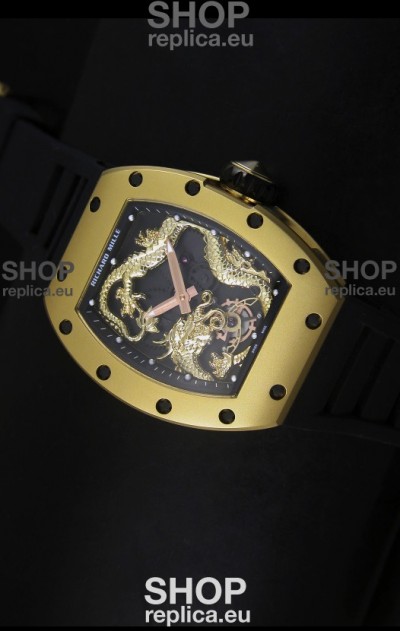Richard Mille RM057 Tourbillon Jackie Chan Swiss Replica Watch in Yellow Gold
