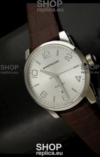 Mont Blanc Timewalker Swiss Automatic Watch in Silver Dial - Ultimate Mirror Replica